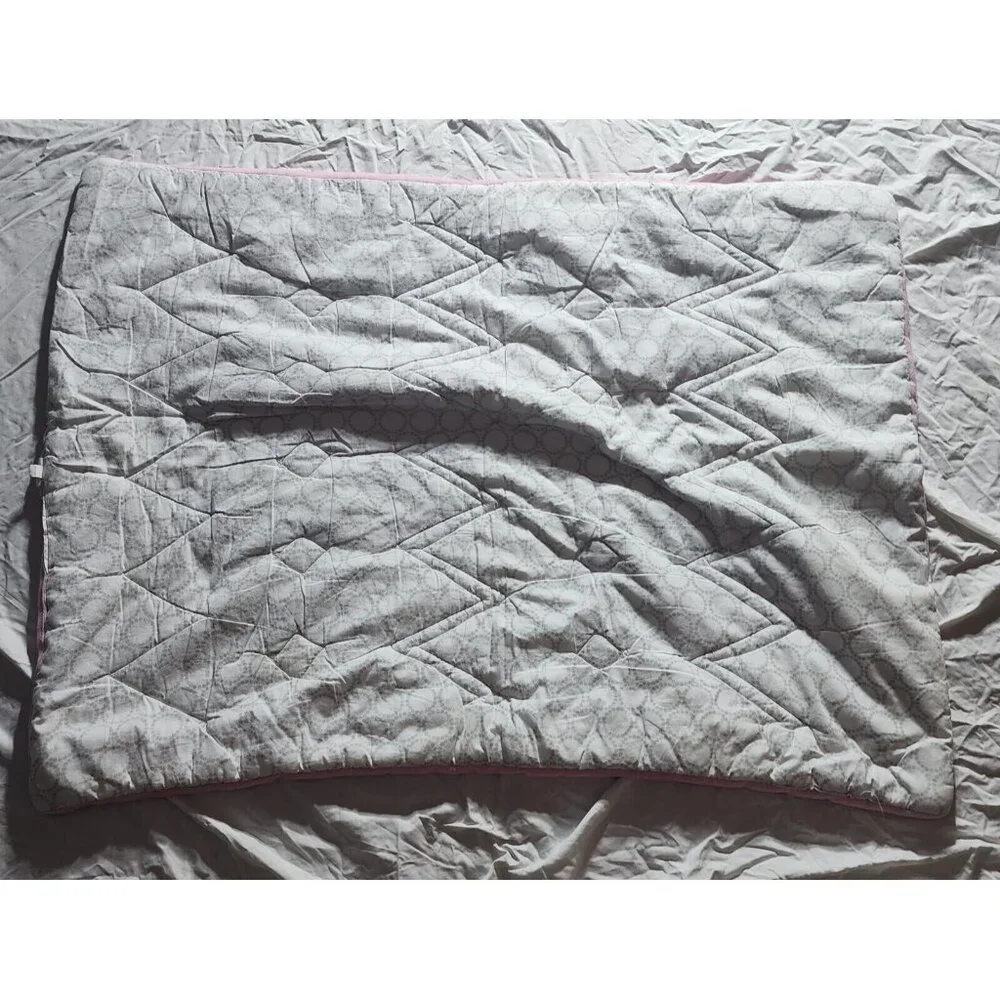 Circo Pink Gray White Zig Zag Diamond Fleece Trim Baby Comforter 30x40